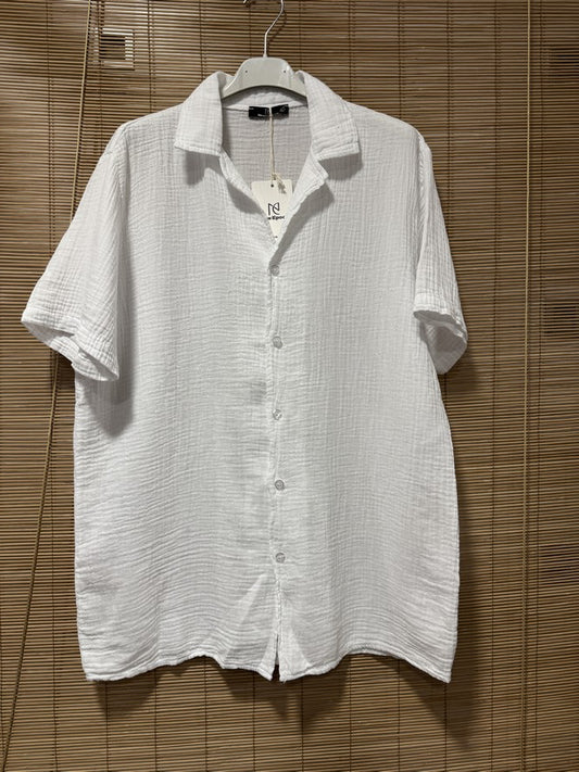 Chemise gaze de coton AARON blanche