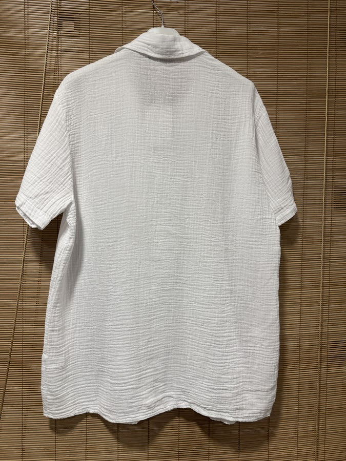 Chemise gaze de coton AARON blanche