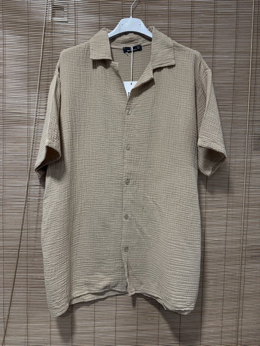 Chemise gaze de coton AARON camel