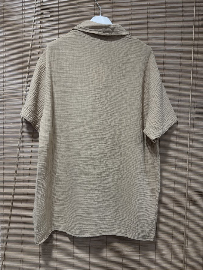 Chemise gaze de coton AARON camel