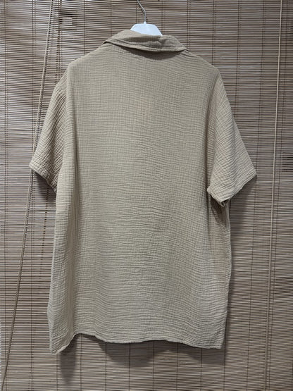 Chemise gaze de coton AARON camel