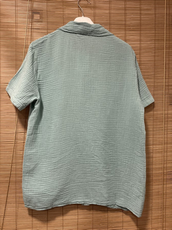 Chemise gaze de coton AARON vert d'eau