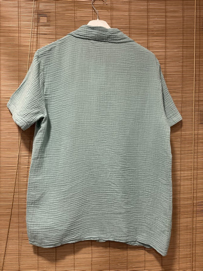 Chemise gaze de coton AARON vert d'eau