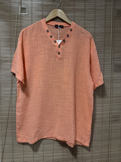 T-shirt col boutons ELIO orange