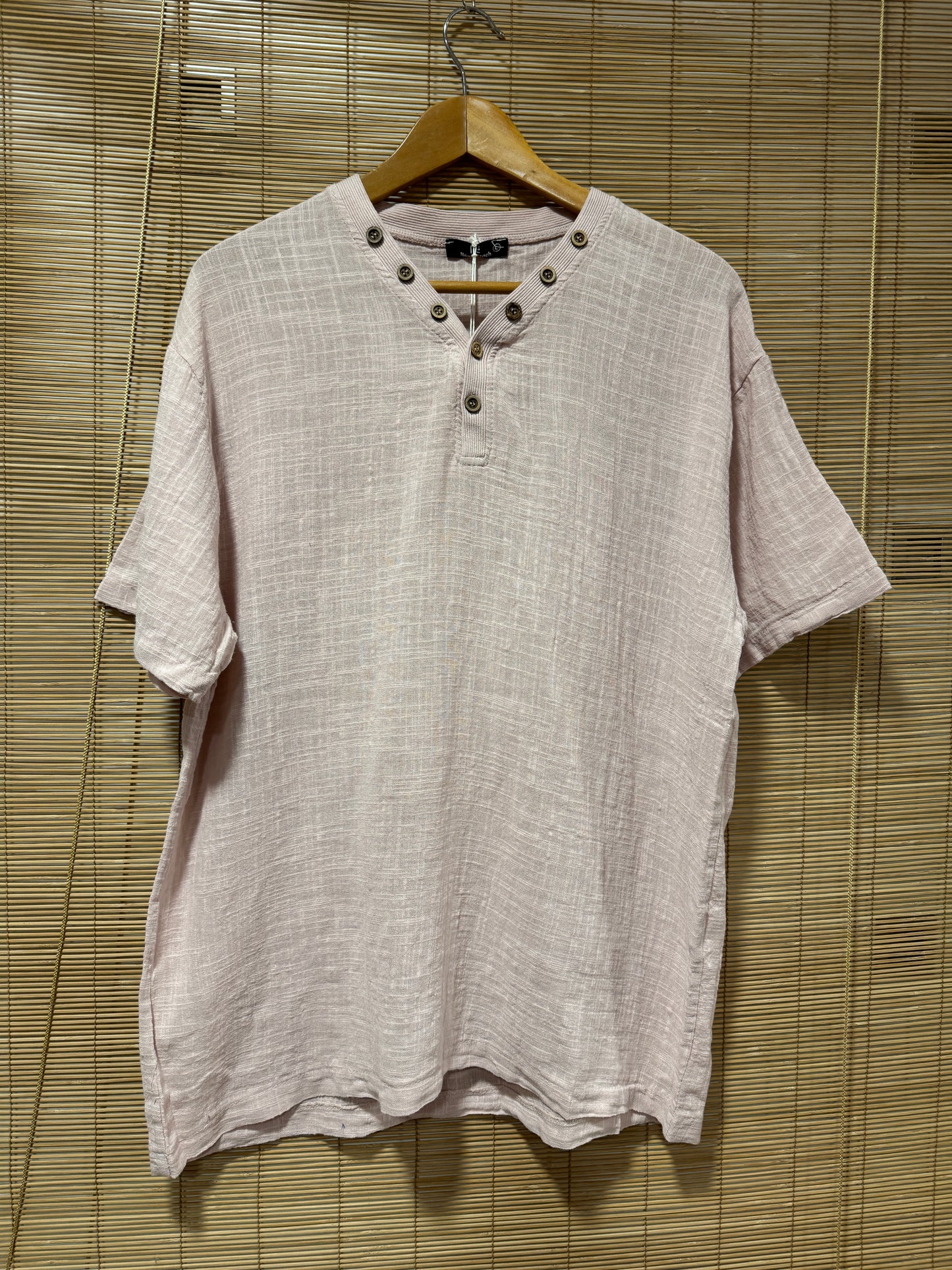 T-shirt col boutons ELIO rose pâle