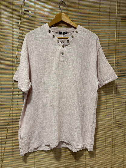 T-shirt col boutons ELIO rose pâle