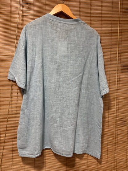 T-shirt col boutons ELIO bleu gris