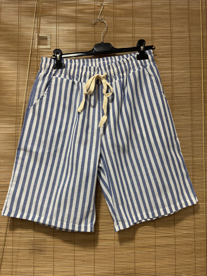 Short rayé POLO bleu