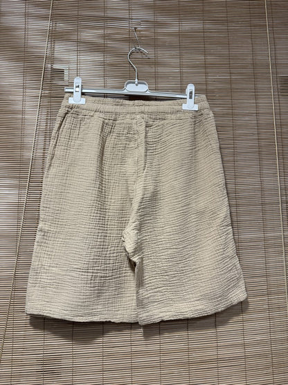 Short gaze de coton AARON camel