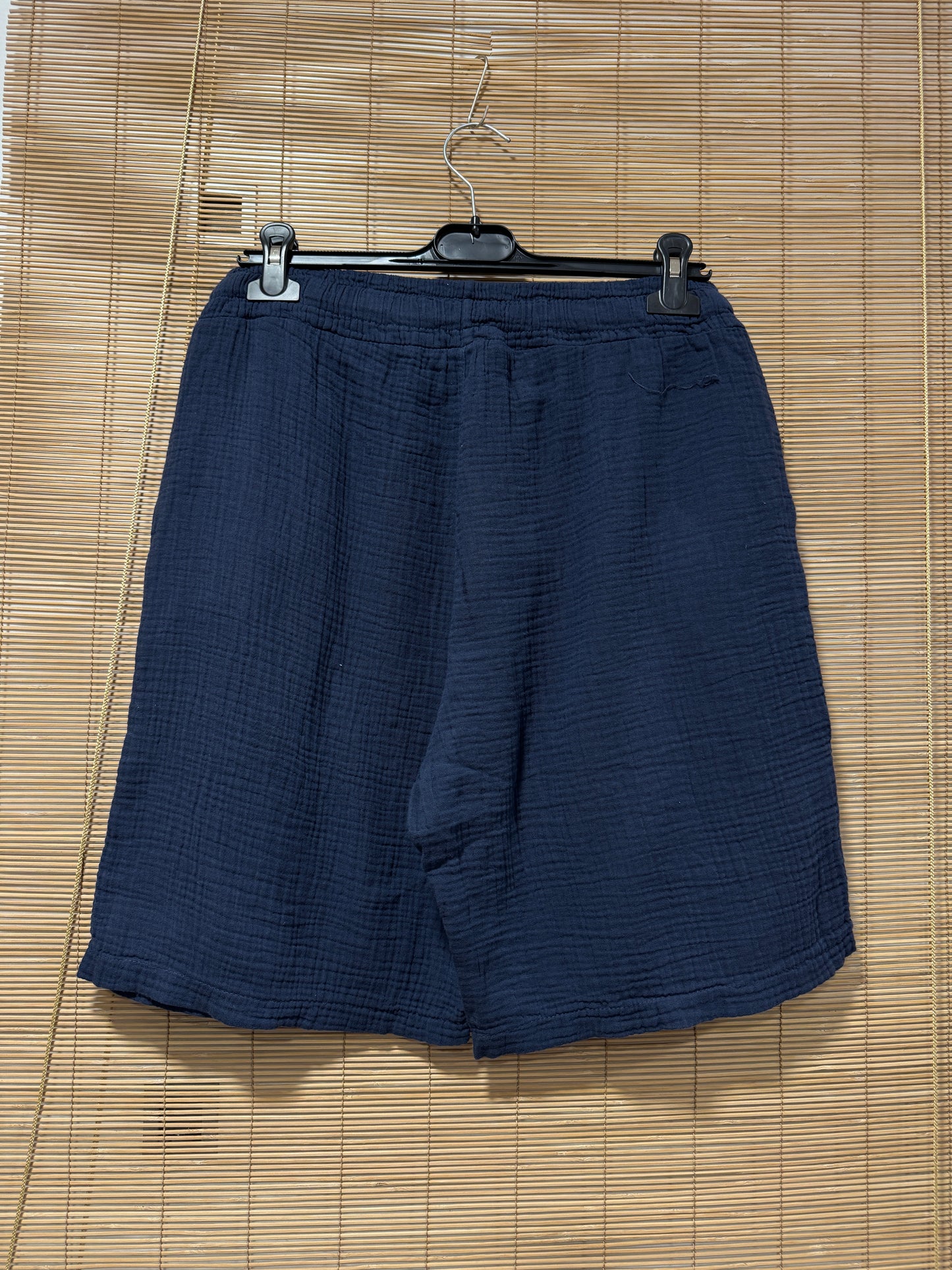 Short gaze de coton AARON bleu marine