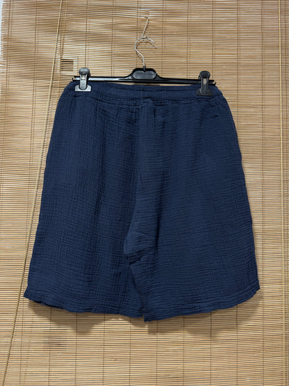 Short gaze de coton AARON bleu marine