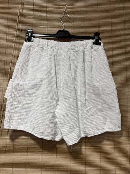 Short en gaze de coton blanc