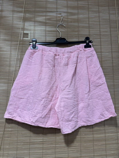 Short en gaze de coton rose