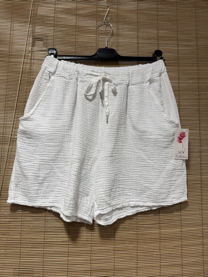 Short en gaze de coton blanc