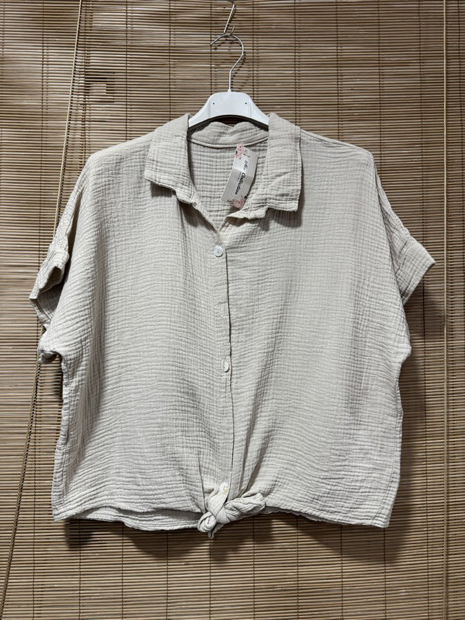 Chemise gaze de coton sable