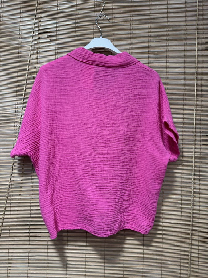 Chemise gaze de coton fuchsia