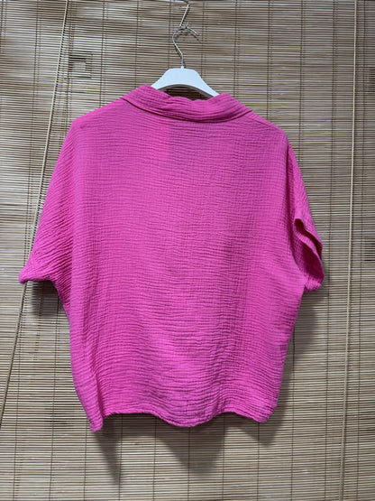 Chemise gaze de coton fuchsia