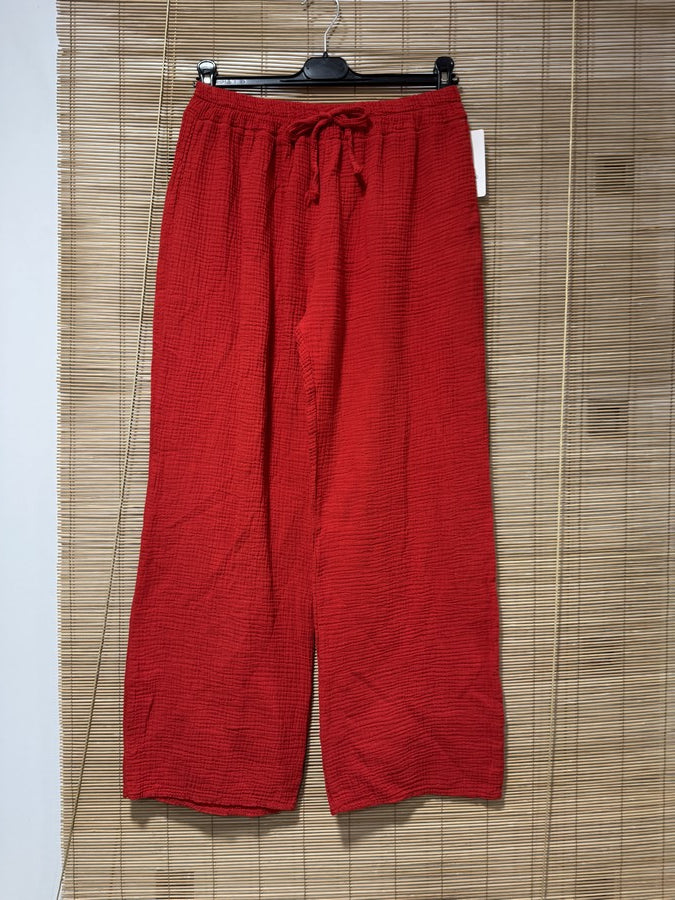 Pantalon gaze de coton rouge