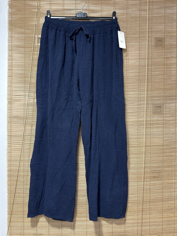 Pantalon gaze de coton bleu marine