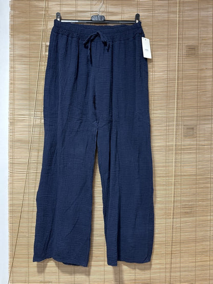 Pantalon gaze de coton bleu marine