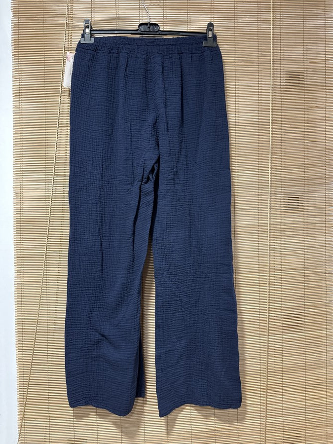 Pantalon gaze de coton bleu marine