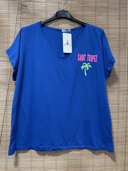 T-shirt St Tropez bleu roi