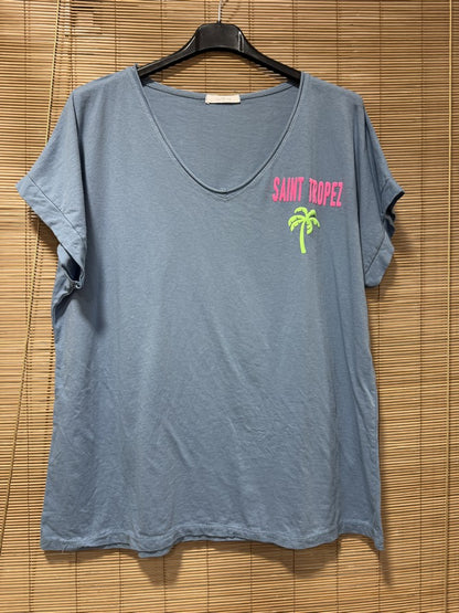 T-shirt St Tropez bleu jean