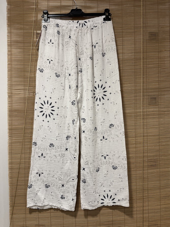 Pantalon gaze de coton banadana blanc