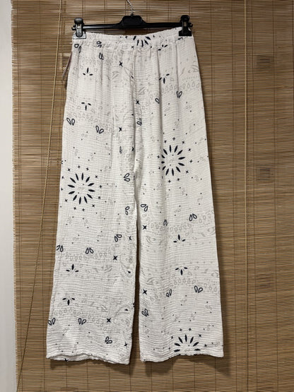 Pantalon gaze de coton banadana blanc