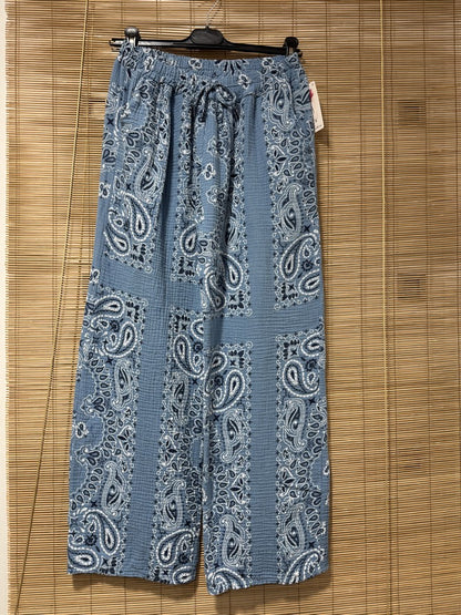 Pantalon gaze de coton banadana bleu jean
