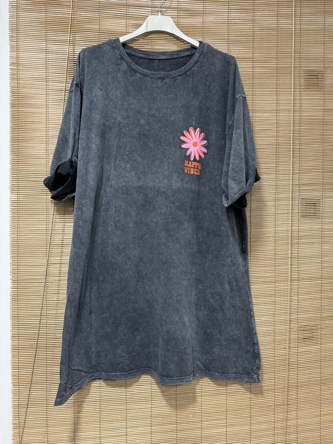 Robe T-shirt Anthracite Happy Vibes