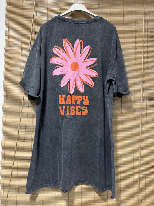 Robe T-shirt Anthracite Happy Vibes