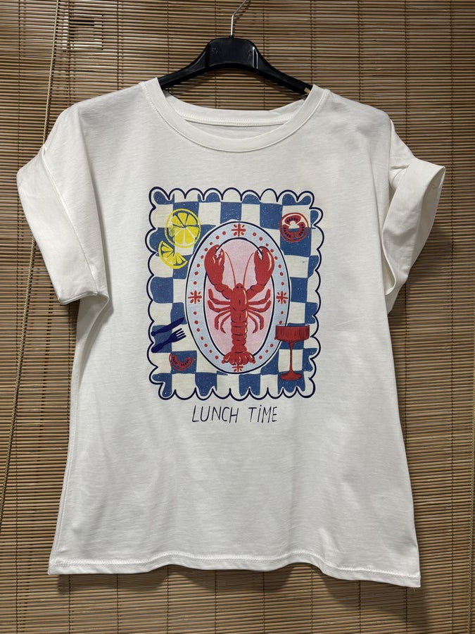 T-shirt Blanc Homard