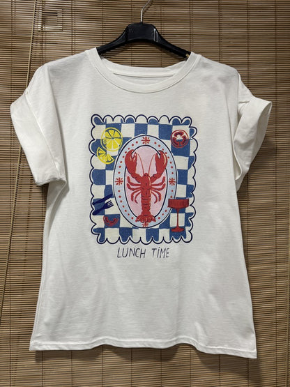 T-shirt Blanc Homard