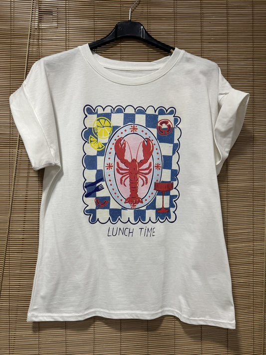 T-shirt Blanc Homard
