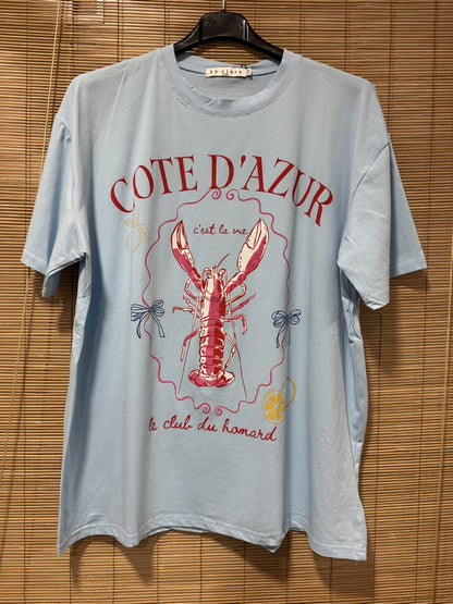 T-shirt Bleu Lobster Côte d'Azur