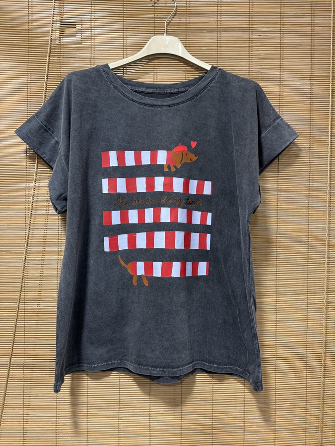 T-shirt anthracite Teckels