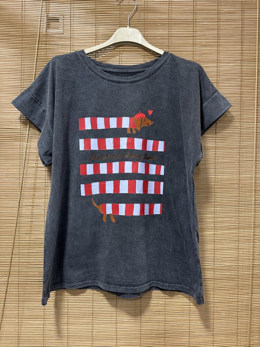 T-shirt anthracite Teckels
