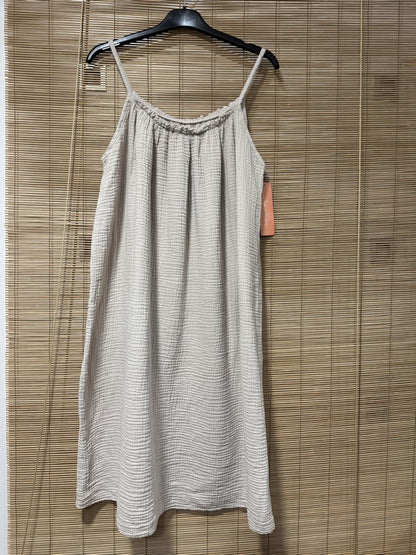 Robe à bretelles gaze de coton sable