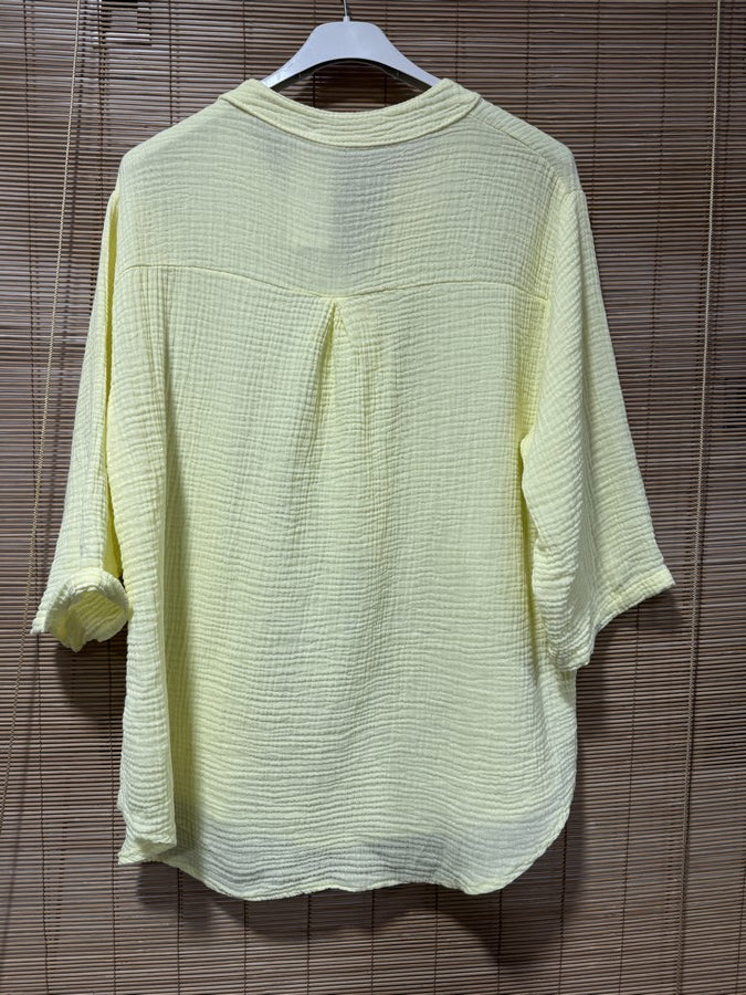 Blouse gaze de coton jaune