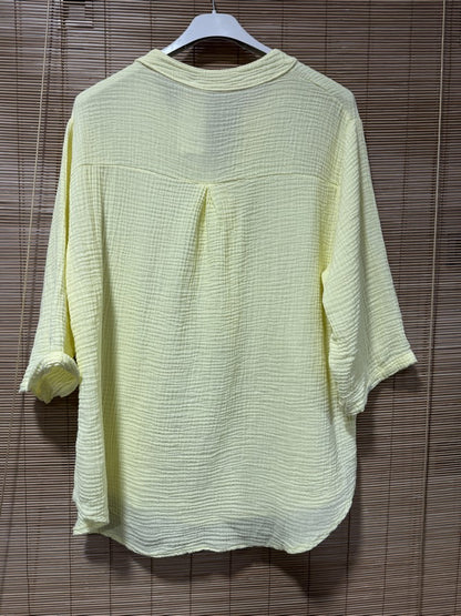 Blouse gaze de coton jaune