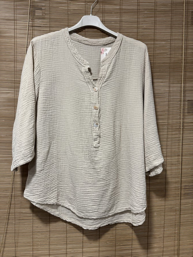 Blouse gaze de coton sable