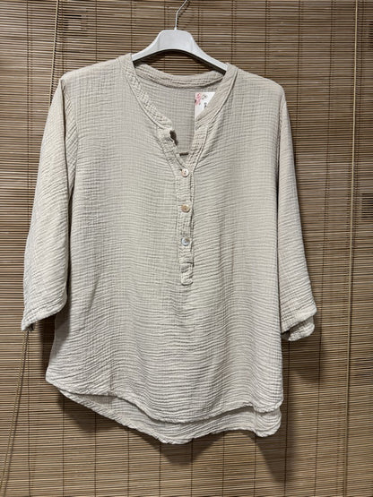 Blouse gaze de coton sable