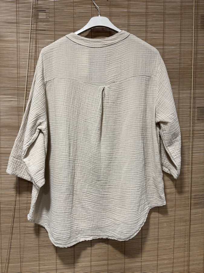 Blouse gaze de coton sable