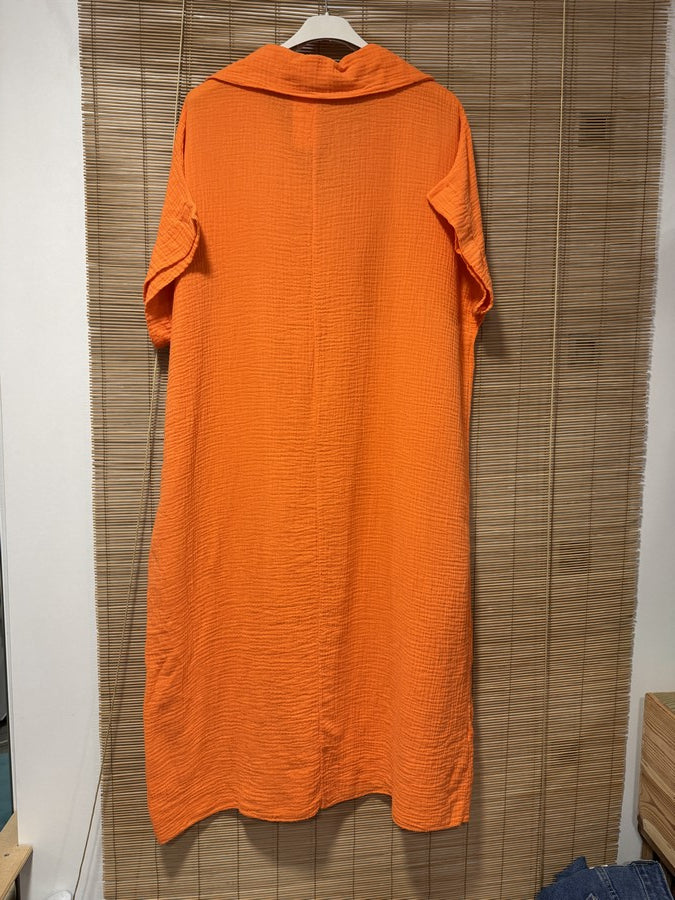 Robe gaze de coton orange