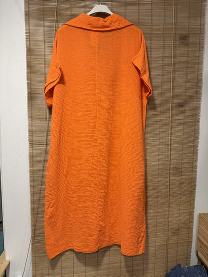 Robe gaze de coton orange