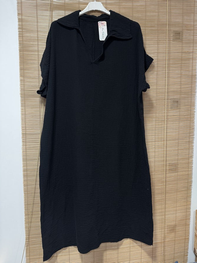 Robe gaze de coton noir