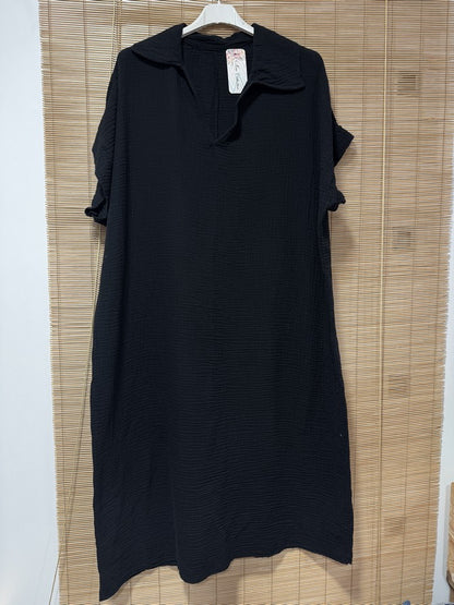 Robe gaze de coton noir