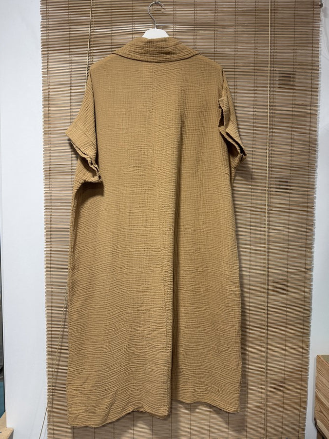 Robe gaze de coton camel