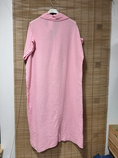 Robe gaze de coton rose